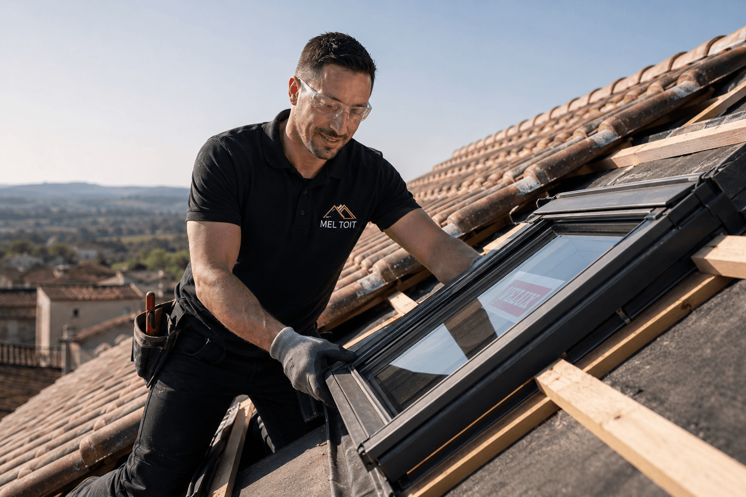 Pose d'une fenêtre de toit Velux par Mel toit à Moissac
